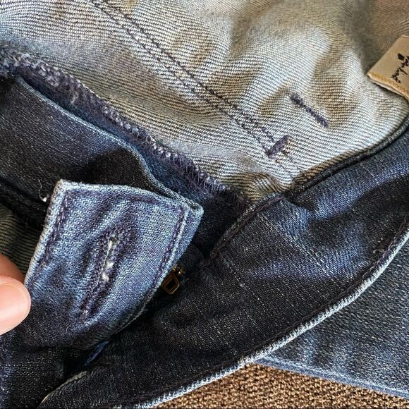 7 For All Mankind Dark Wash Low Rise Crop Straight Leg Stretch Jeans 29 Y2K - Picture 7 of 7